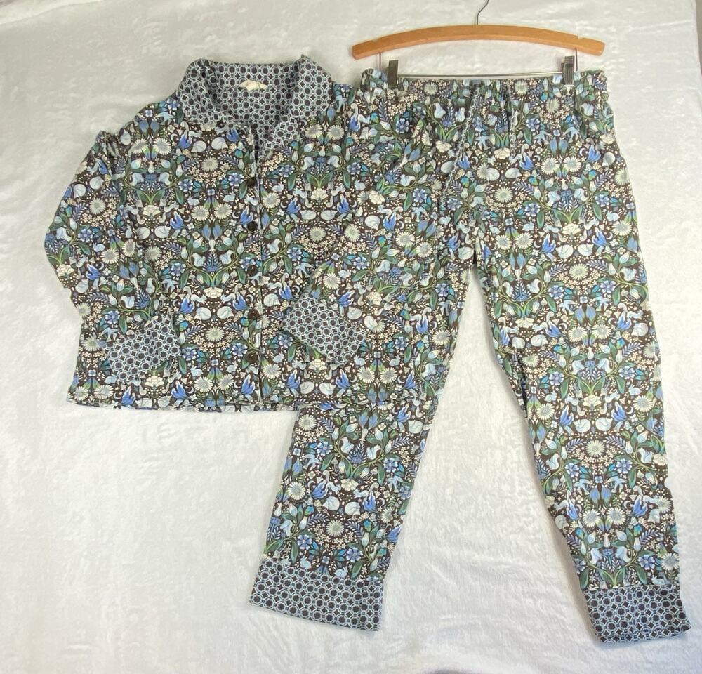 Vera Bradley Pajama Set Women’s L Long Sleeve Full Pants Excellent Condition